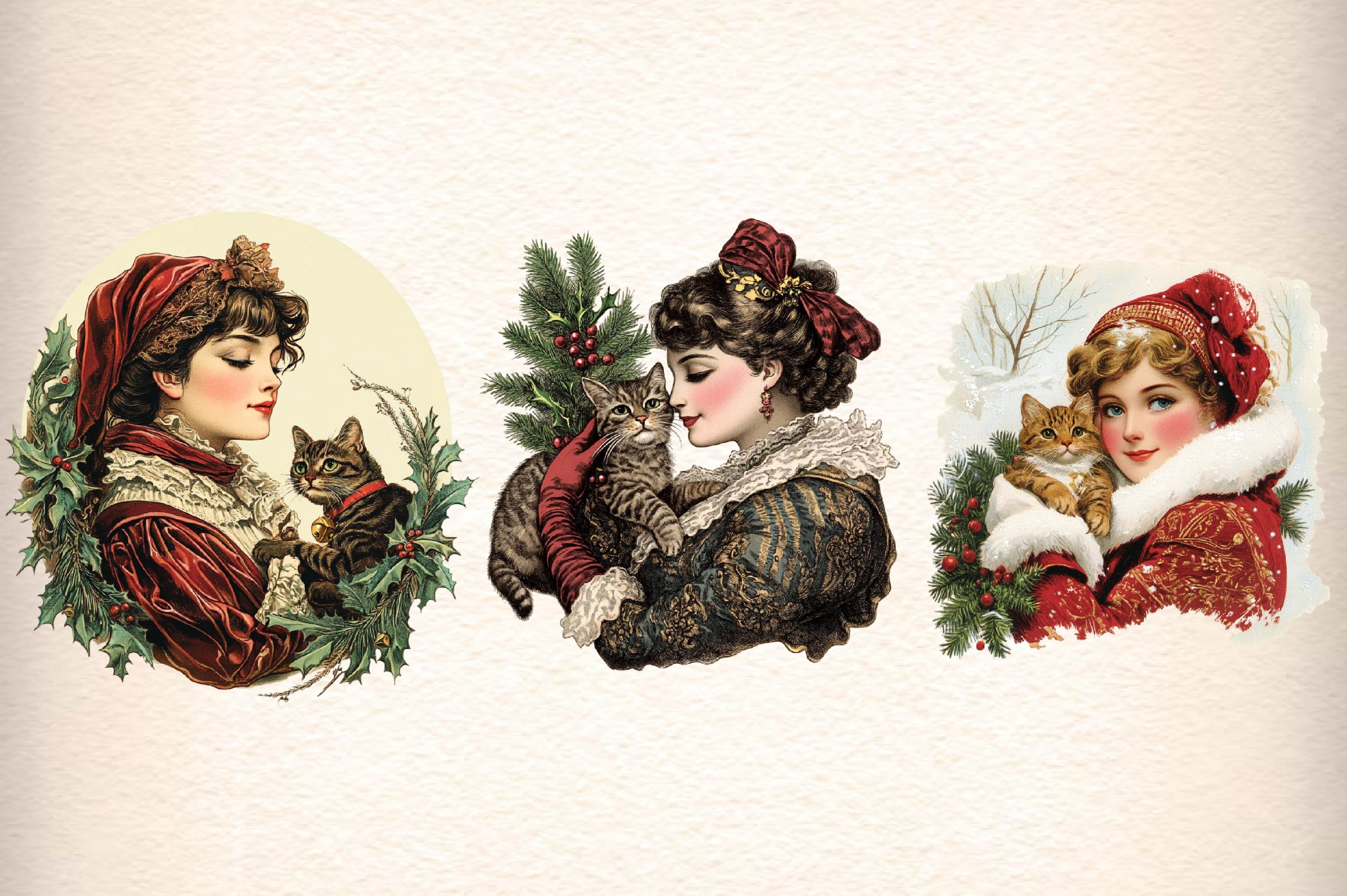 Christmas Victorian Woman Clipart Bundle - CraftNest - Digital Crafting and Art