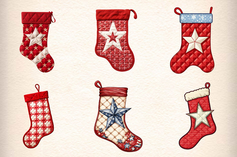 Christmas Stocking Clipart Bundle 1 - CraftNest - Digital Crafting and Art