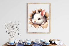 Bunny Peeks Out Of A Hole Clipart Bundle - CraftNest - Digital Crafting and Art