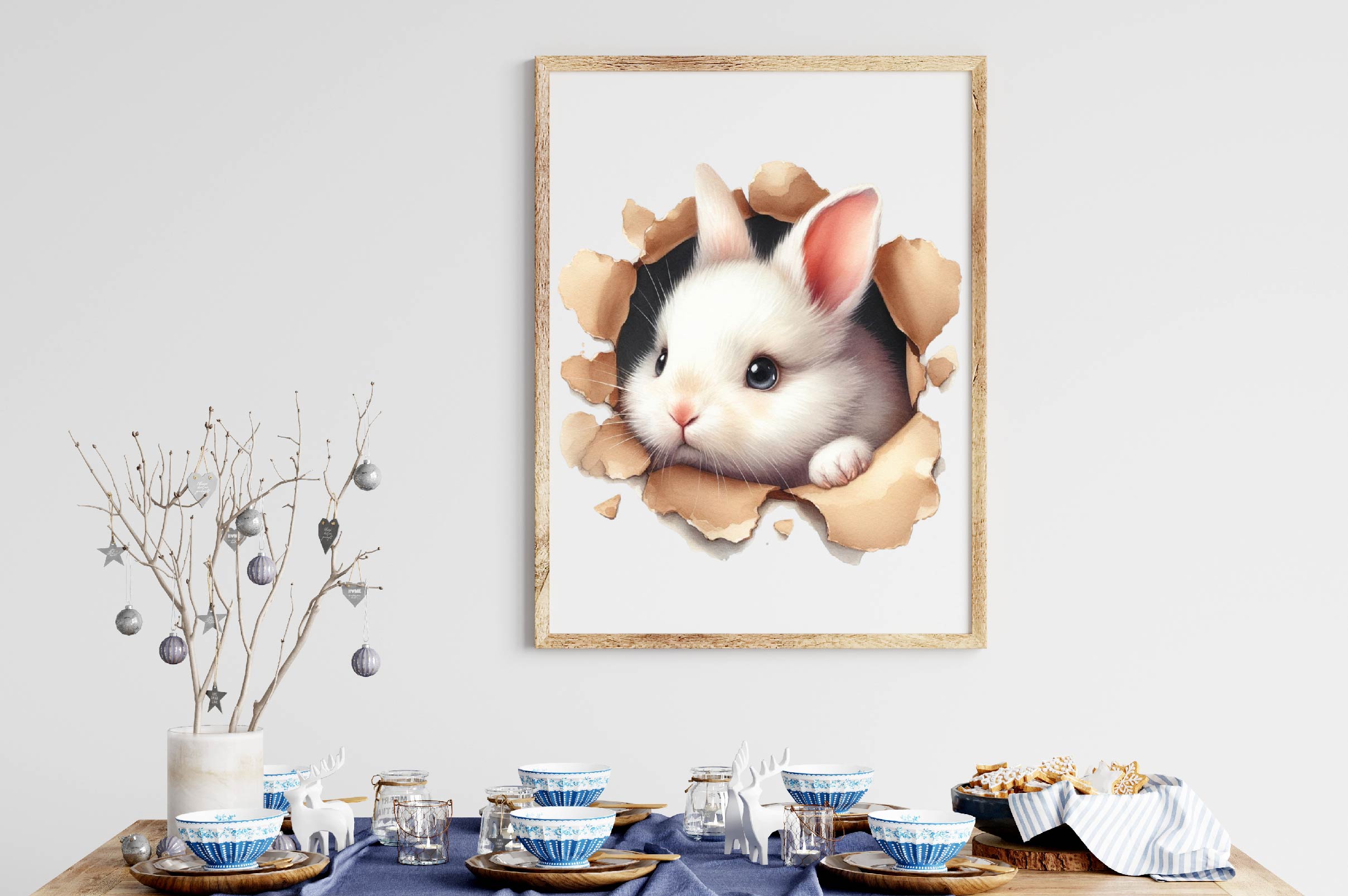 Bunny Peeks Out Of A Hole Clipart Bundle - CraftNest - Digital Crafting and Art