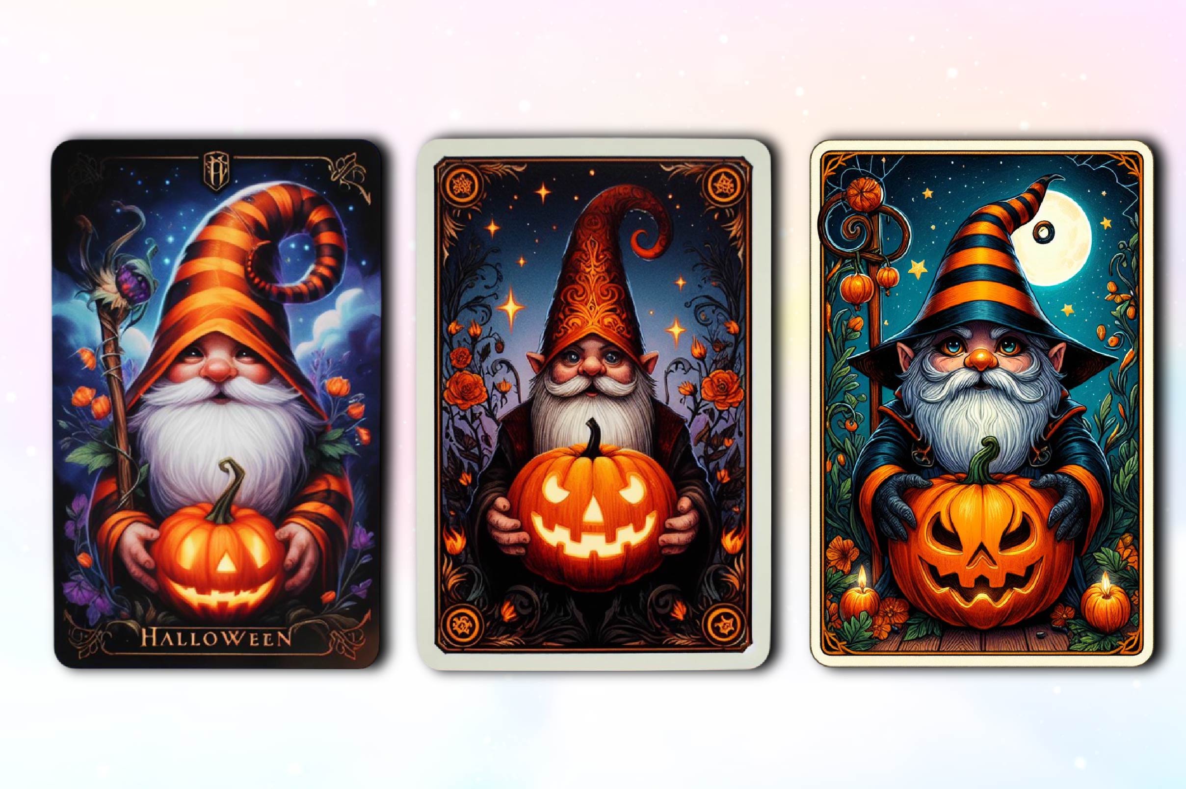 Halloween Gothic Gnome Tarot Card Clipart Bundle - CraftNest - Digital Crafting and Art