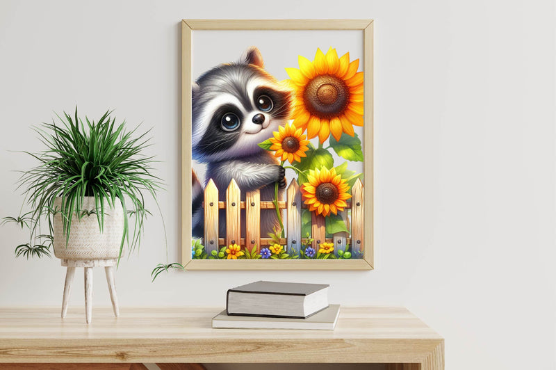 Sunflower Raccoon Clipart Bundle - CraftNest - Digital Crafting and Art