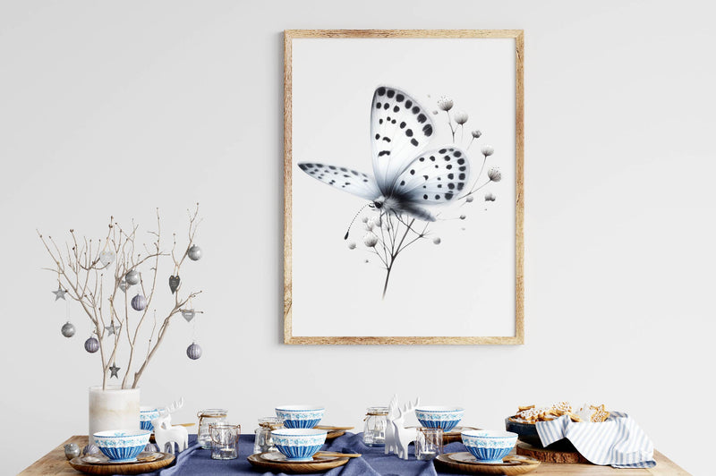 White Butterfly Floral Clipart Bundle - CraftNest - Digital Crafting and Art
