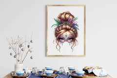 Mardi Gras Mama Messy Bun Clipart Bundle - CraftNest - Digital Crafting and Art