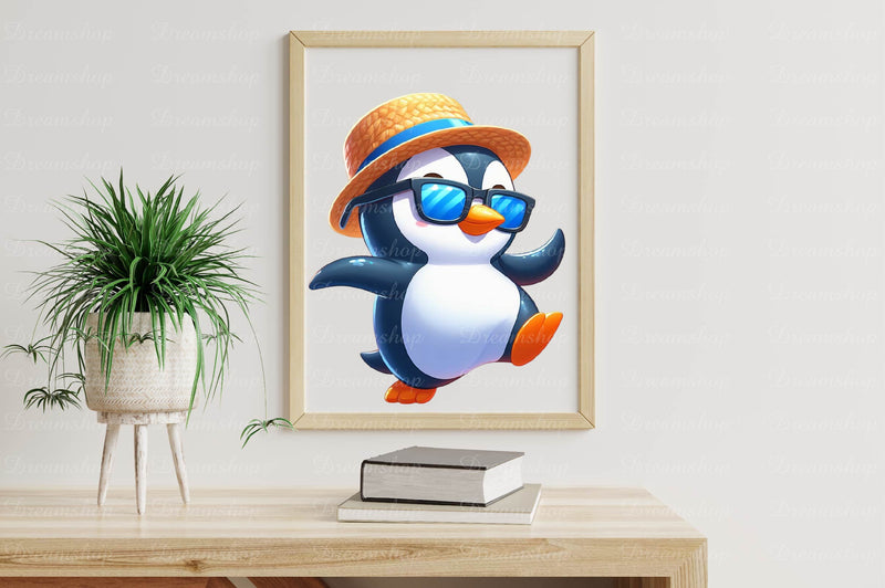 Funny Penguin In Pool Party Clipart Bundle - CraftNest - Digital Crafting and Art