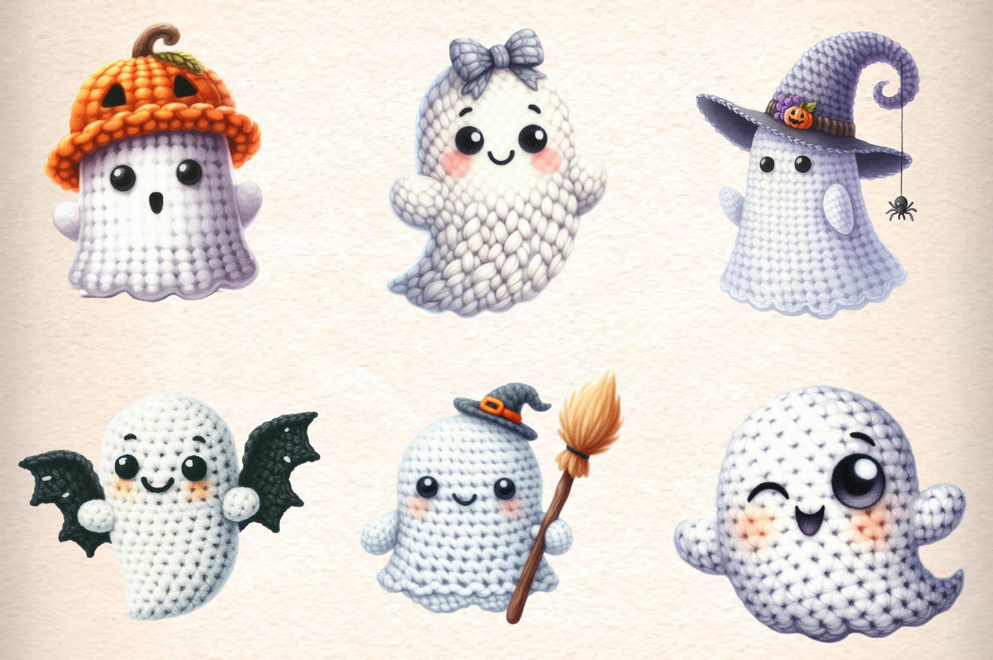 Crochet Ghost Patterns Clipart Bundle - CraftNest - Digital Crafting and Art