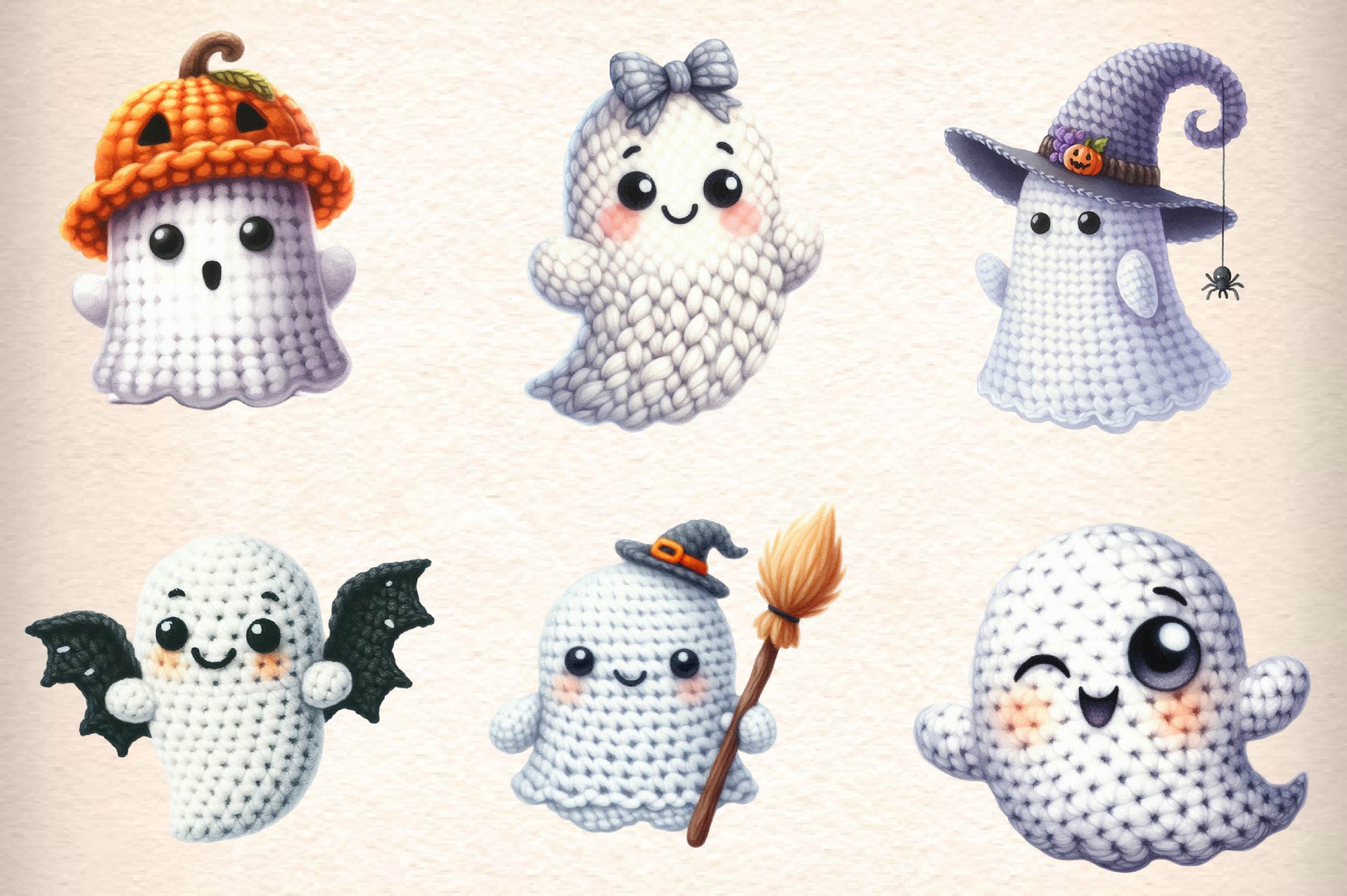 Crochet Ghost Patterns Clipart Bundle - CraftNest - Digital Crafting and Art