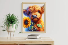 Highland Cow With Sunflowers Clipart Bundle - CraftNest - Digital Crafting and Art