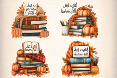 Autumn Books Clipart Bundle - CraftNest - Digital Crafting and Art