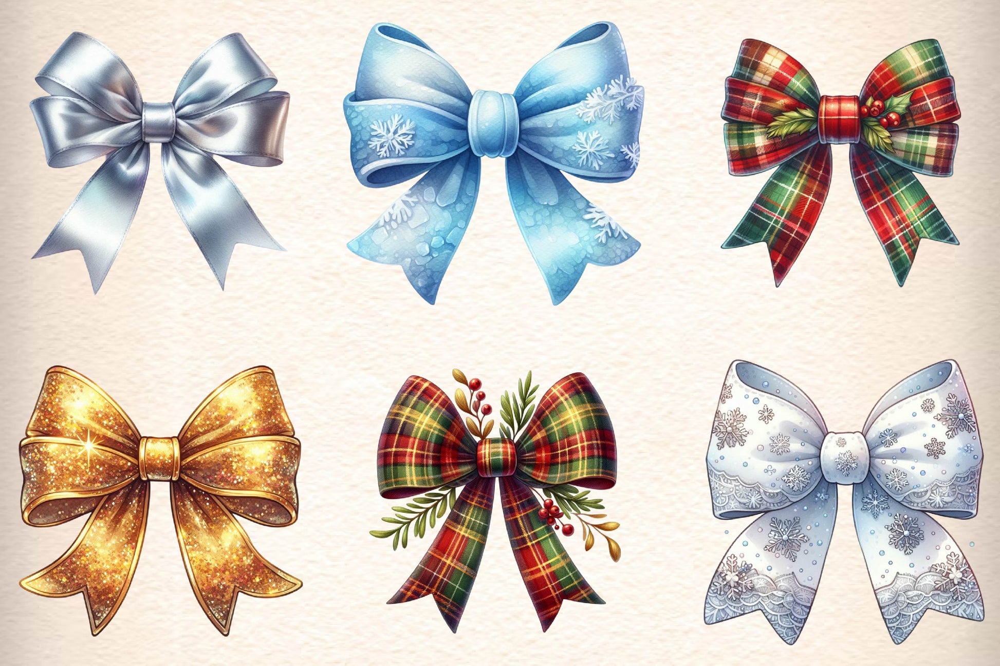 Christmas Bow Clipart Bundle 1 - CraftNest - Digital Crafting and Art
