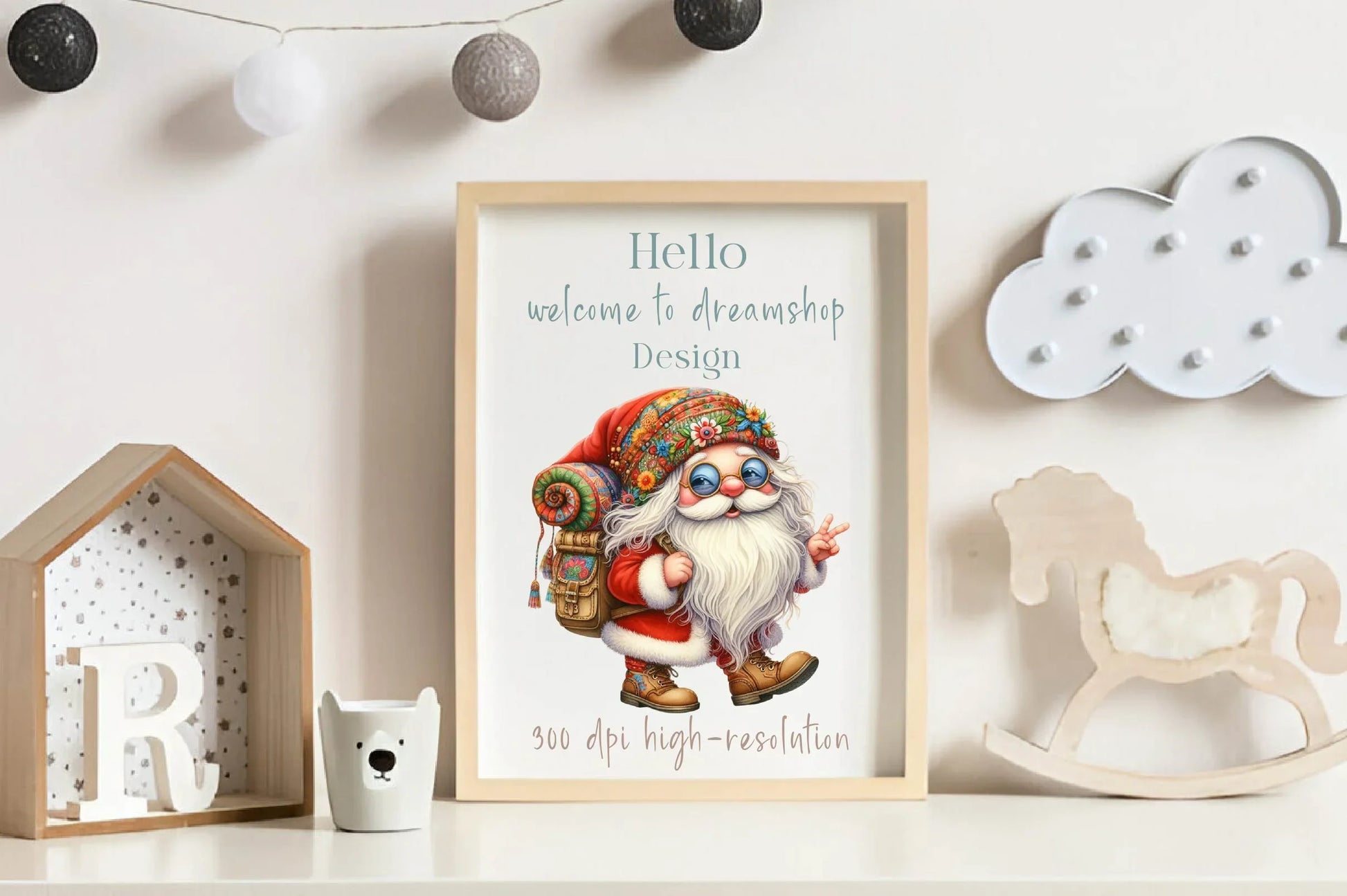 Hippie Santa Claus Clipart Bundle - CraftNest - Digital Crafting and Art