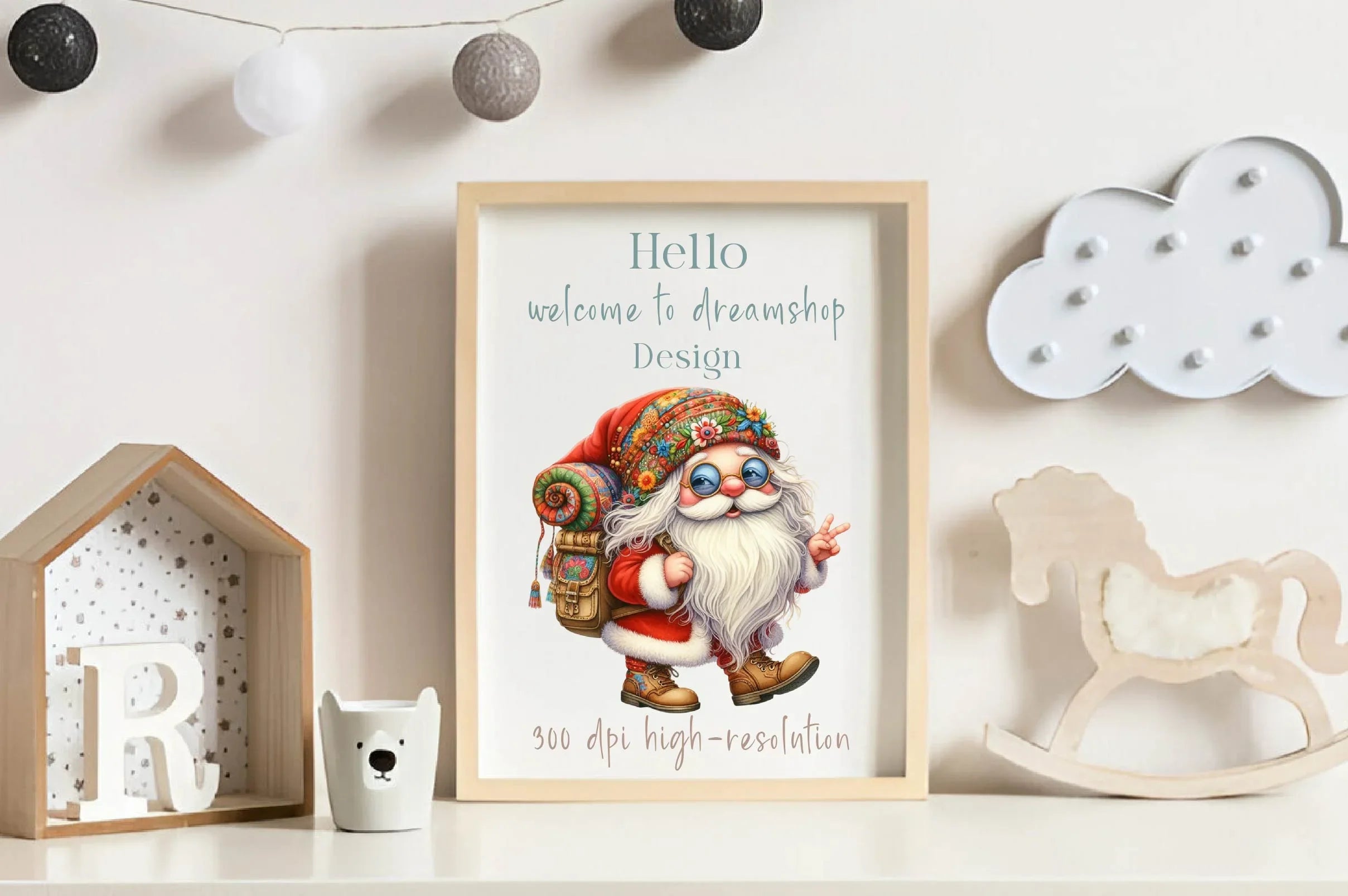 Hippie Santa Claus Clipart Bundle - CraftNest - Digital Crafting and Art