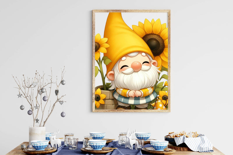 Cute Sunflower Gnome Clipart Bundle - CraftNest - Digital Crafting and Art