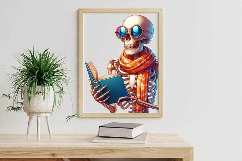 Skeleton Reading Book Clipart Bundle - CraftNest - Digital Crafting and Art