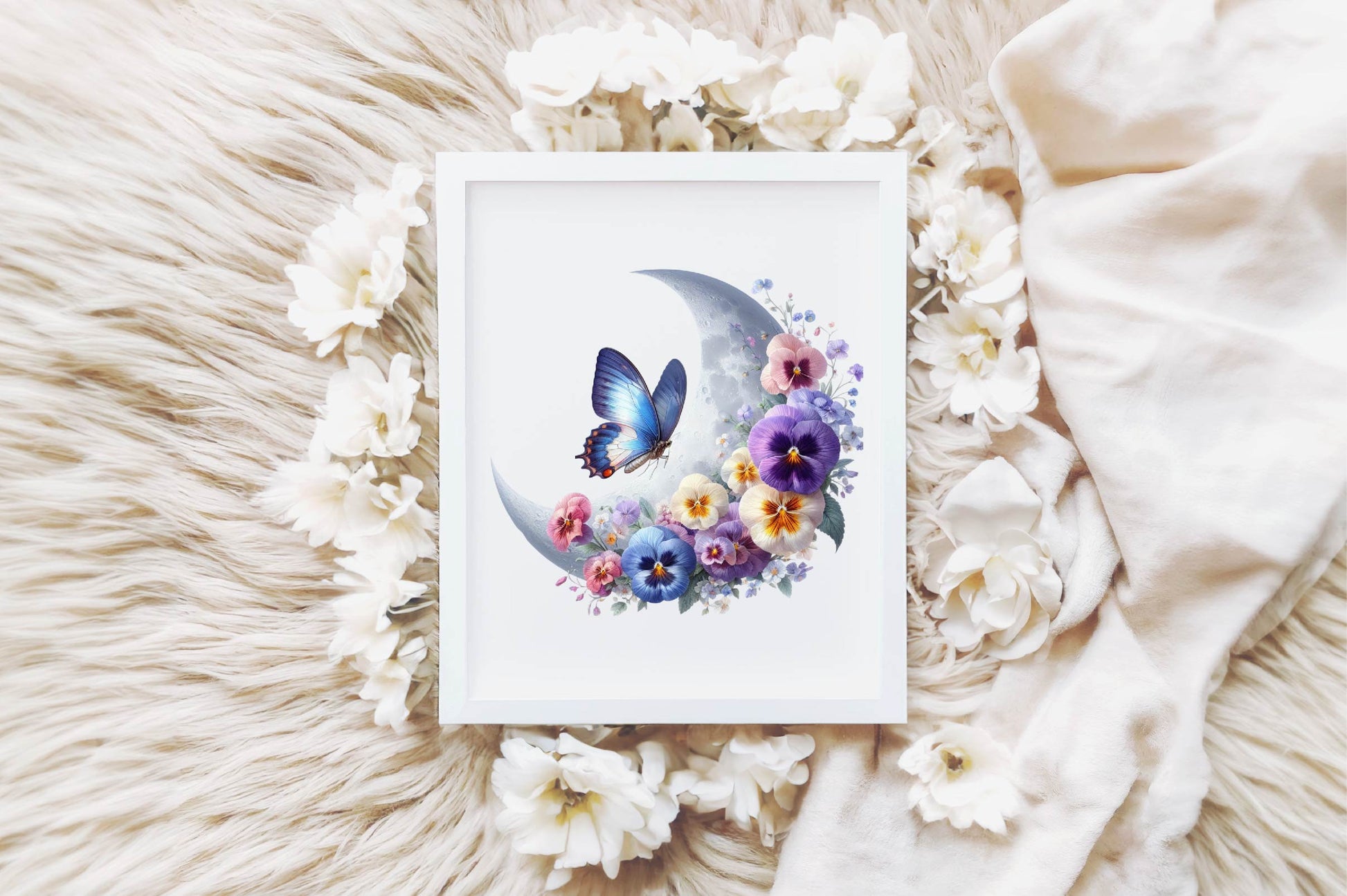 Butterfly With Floral Moon Clipart Bundle - CraftNest - Digital Crafting and Art