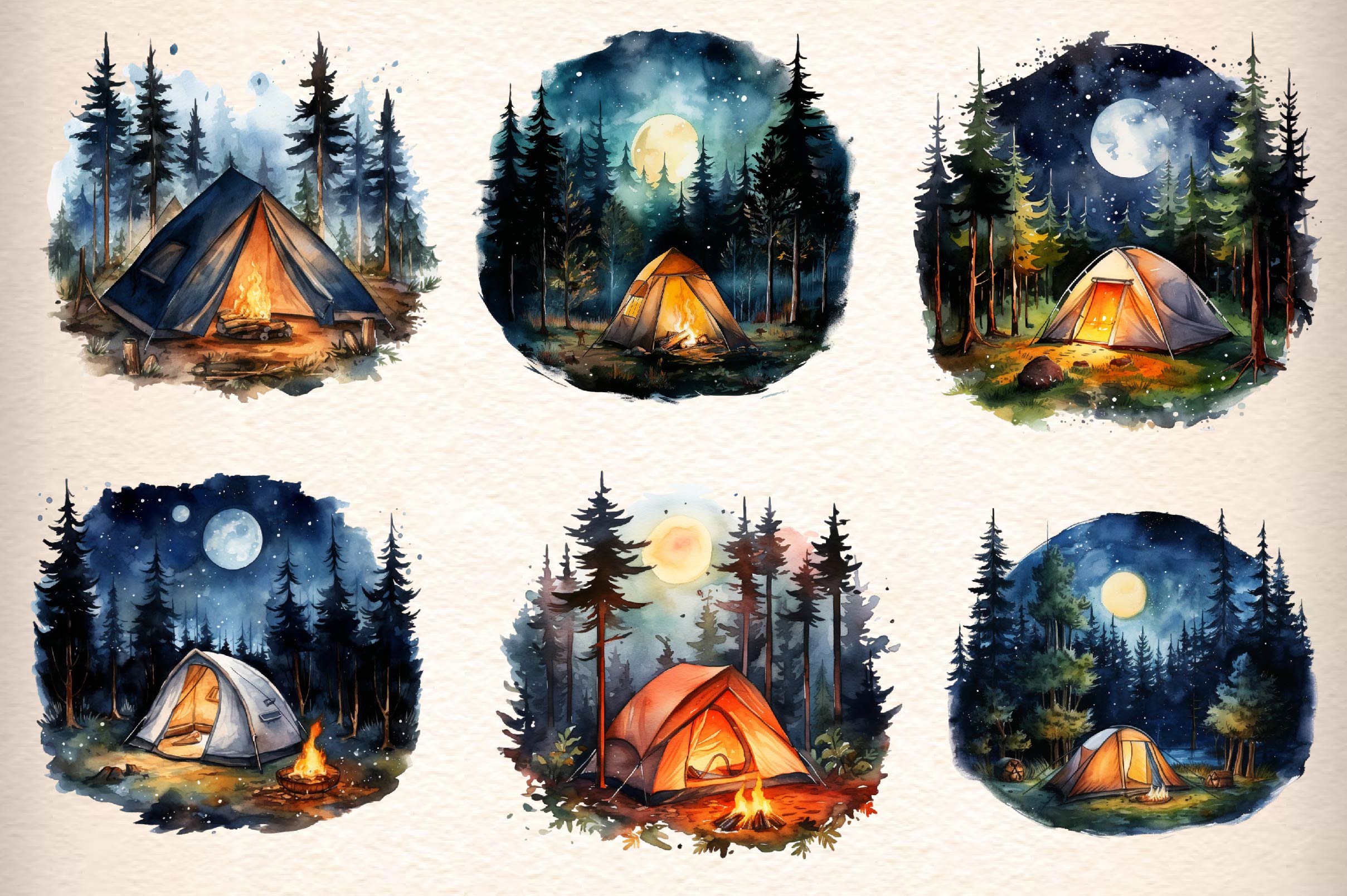 Camping Clipart Bundle 1 - CraftNest - Digital Crafting and Art