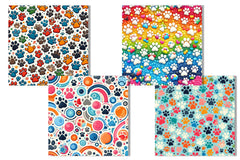 Colorful Paw Prints Backgrounds Clipart Bundle - CraftNest - Digital Crafting and Art