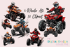 4 Wheeler ATV Quad Rider Clipart Bundle