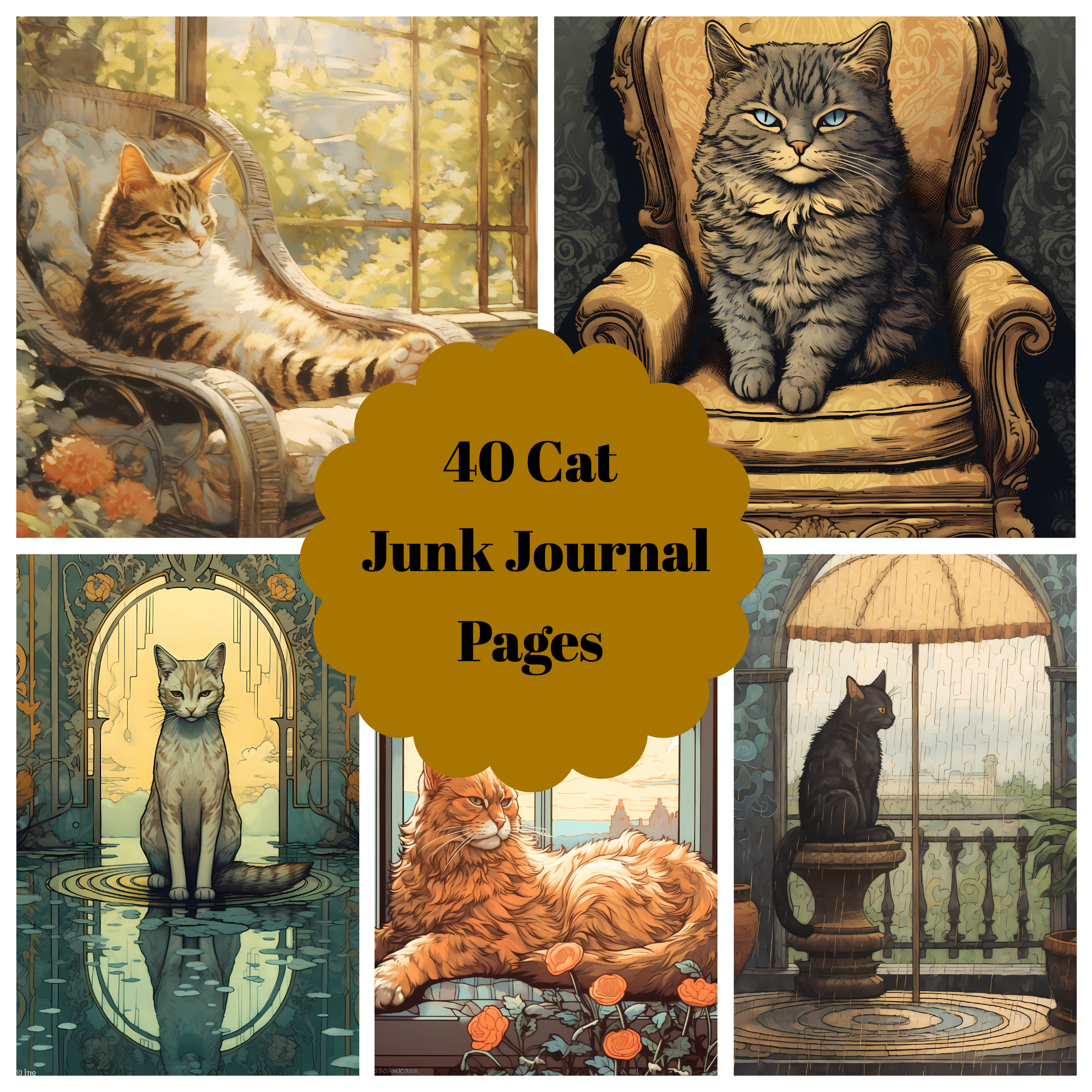 Cats Junk Journal Pages - CraftNest