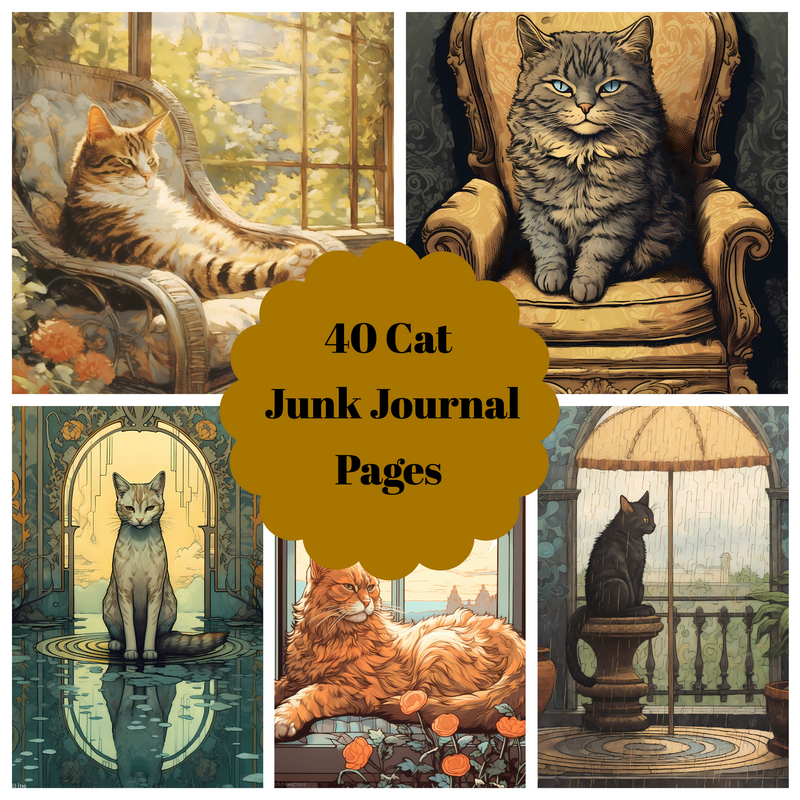 Cats Junk Journal Pages - CraftNest