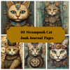Steampunk -Katzen -Junk -Journal -Seiten