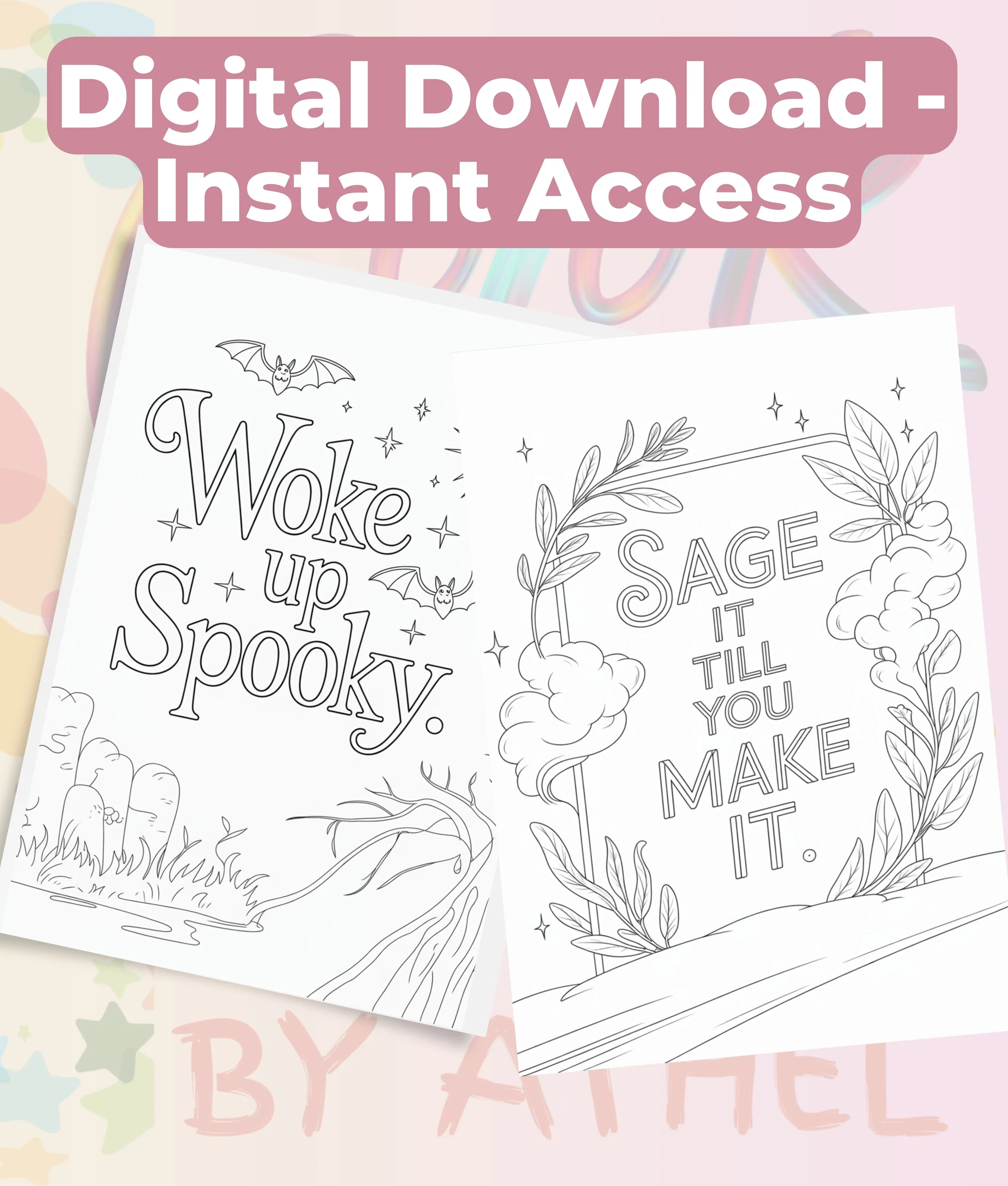 Witchy Affirmations Coloring Book Bundle - CraftNest - Digital Crafting and Art