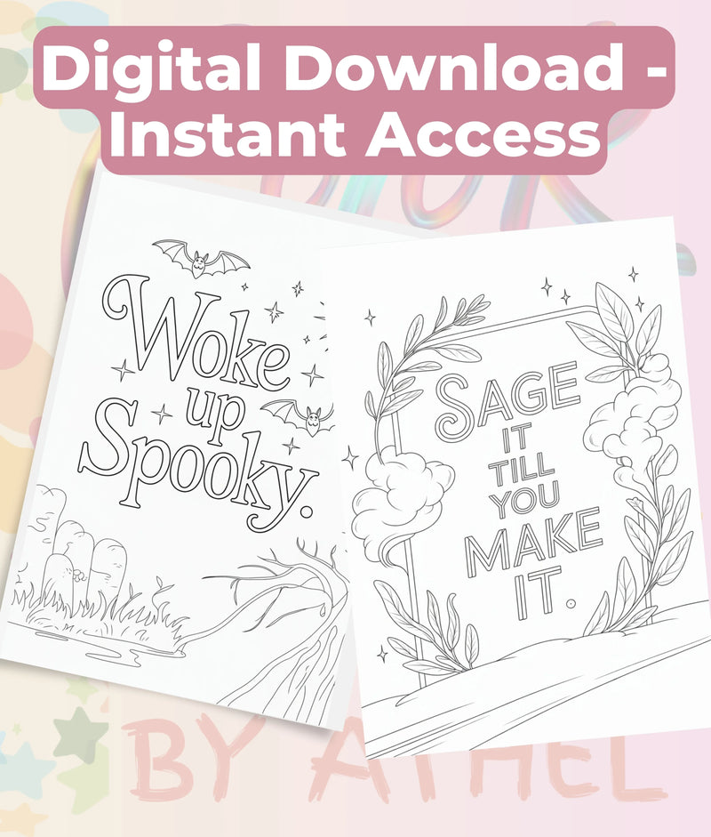 Witchy Affirmations Coloring Book Bundle - CraftNest - Digital Crafting and Art