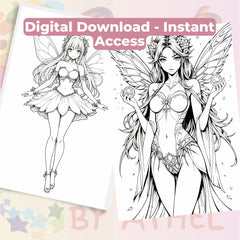 Anime Autumn Fairies Coloring Book Bundle - CraftNest - Digital Crafting and Art