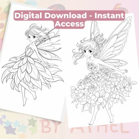 Autumn Fairies Coloring Books for Kids Bundle - CraftNest - Digital Crafting and Art