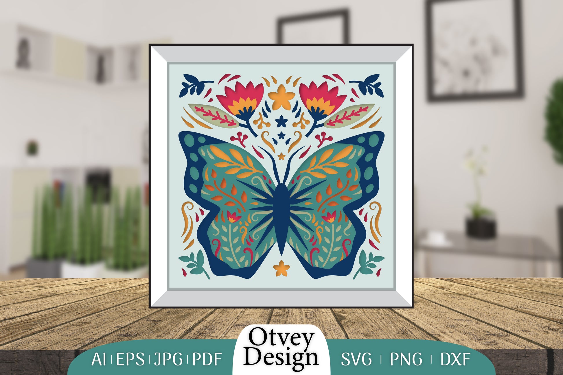 Butterfly Folk Art 3D Shadow Box SVG Bundle 4 - CraftNest - Digital Crafting and Art