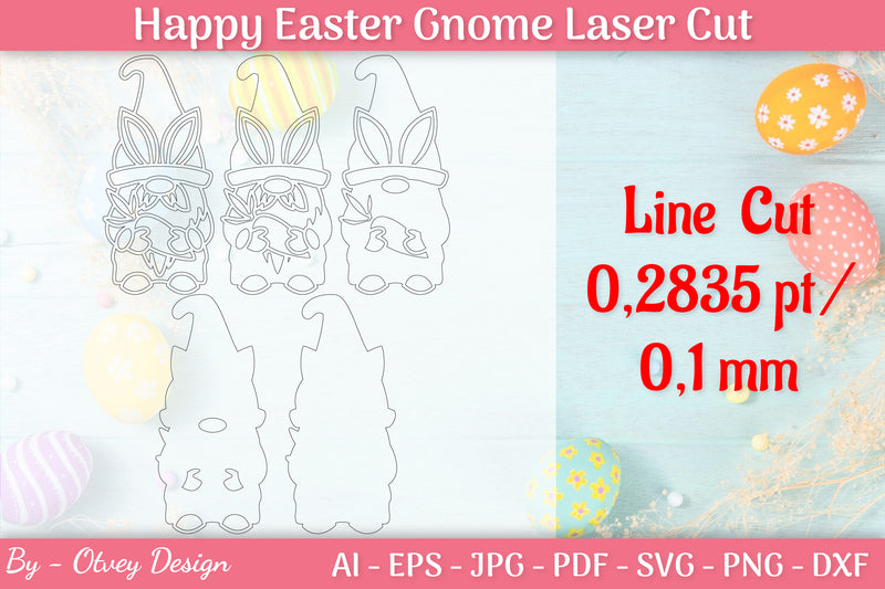 Easter Gnome Laser Cut SVG Bundle 5 - CraftNest - Digital Crafting and Art