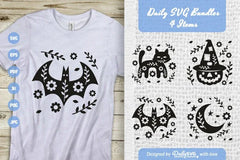 Halloween Folk Art Clipart SVG Bundle - 4 Items - CraftNest - Digital Crafting and Art