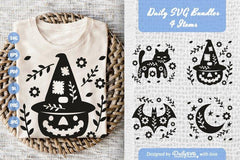 Halloween Folk Art Clipart SVG Bundle - 4 Items - CraftNest - Digital Crafting and Art