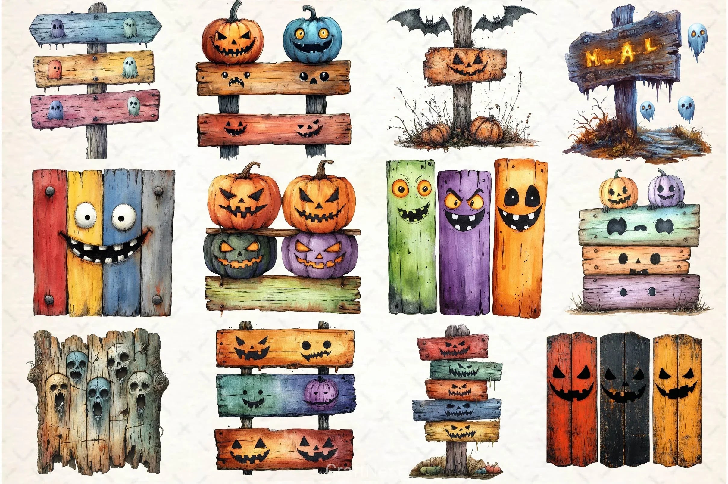 Haunted Signpost Clipart Bundle - CraftNest - Digital Crafting and Art
