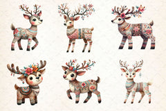 Christmas Boho Reindeer Clipart Bundle - CraftNest - Digital Crafting and Art