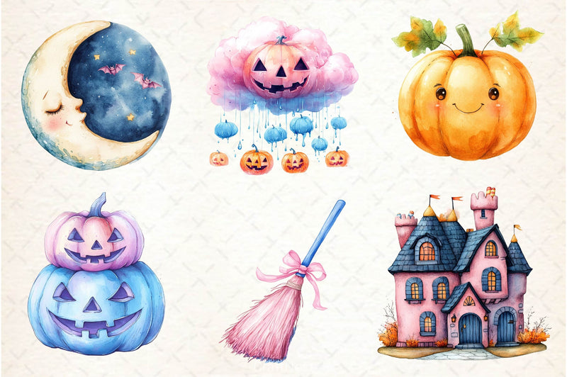 Pastel Halloween Clipart Bundle 5 - CraftNest - Digital Crafting and Art