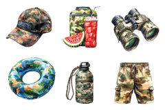 Camouflage Summer Elements Clipart Bundle 2 - CraftNest - Digital Crafting and Art