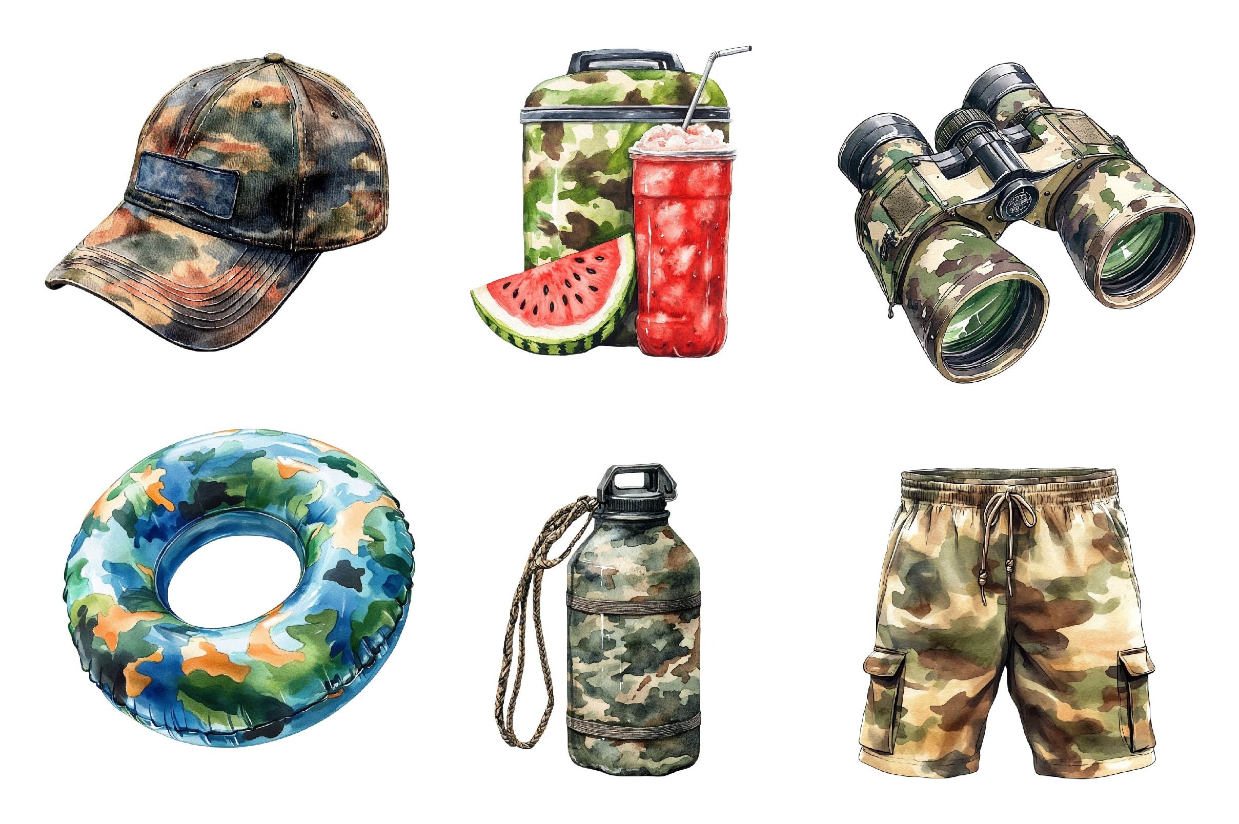 Camouflage Summer Elements Clipart Bundle 2 - CraftNest - Digital Crafting and Art