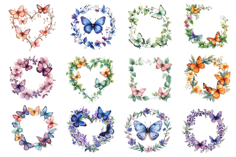 Spring Butterfly Border Clipart Bundle 2 - CraftNest - Digital Crafting and Art