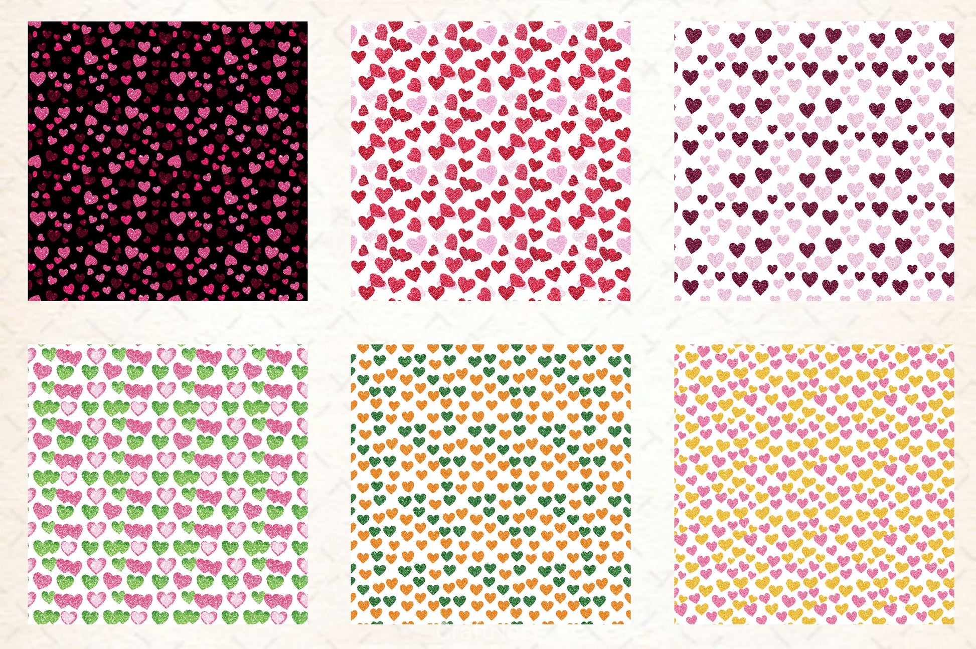 Valentines Day Heart Seamless Pattern Digital Paper - CraftNest - Digital Crafting and Art