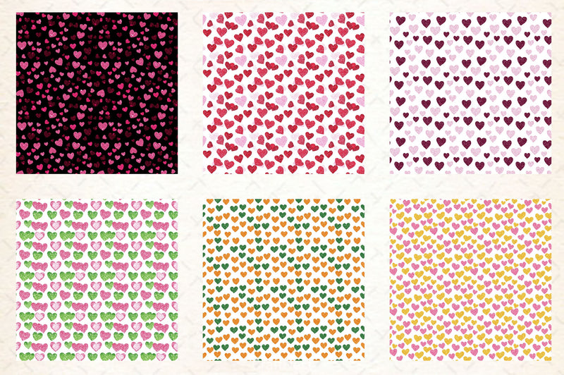 Valentines Day Heart Seamless Pattern Digital Paper - CraftNest - Digital Crafting and Art