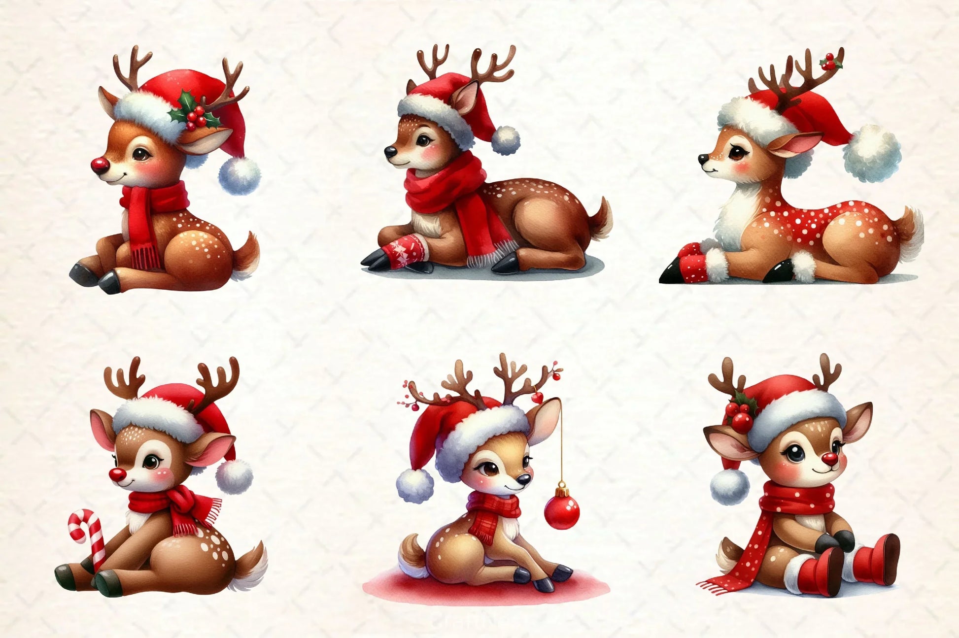 Cute Deer Christmas Clipart Bundle - CraftNest - Digital Crafting and Art