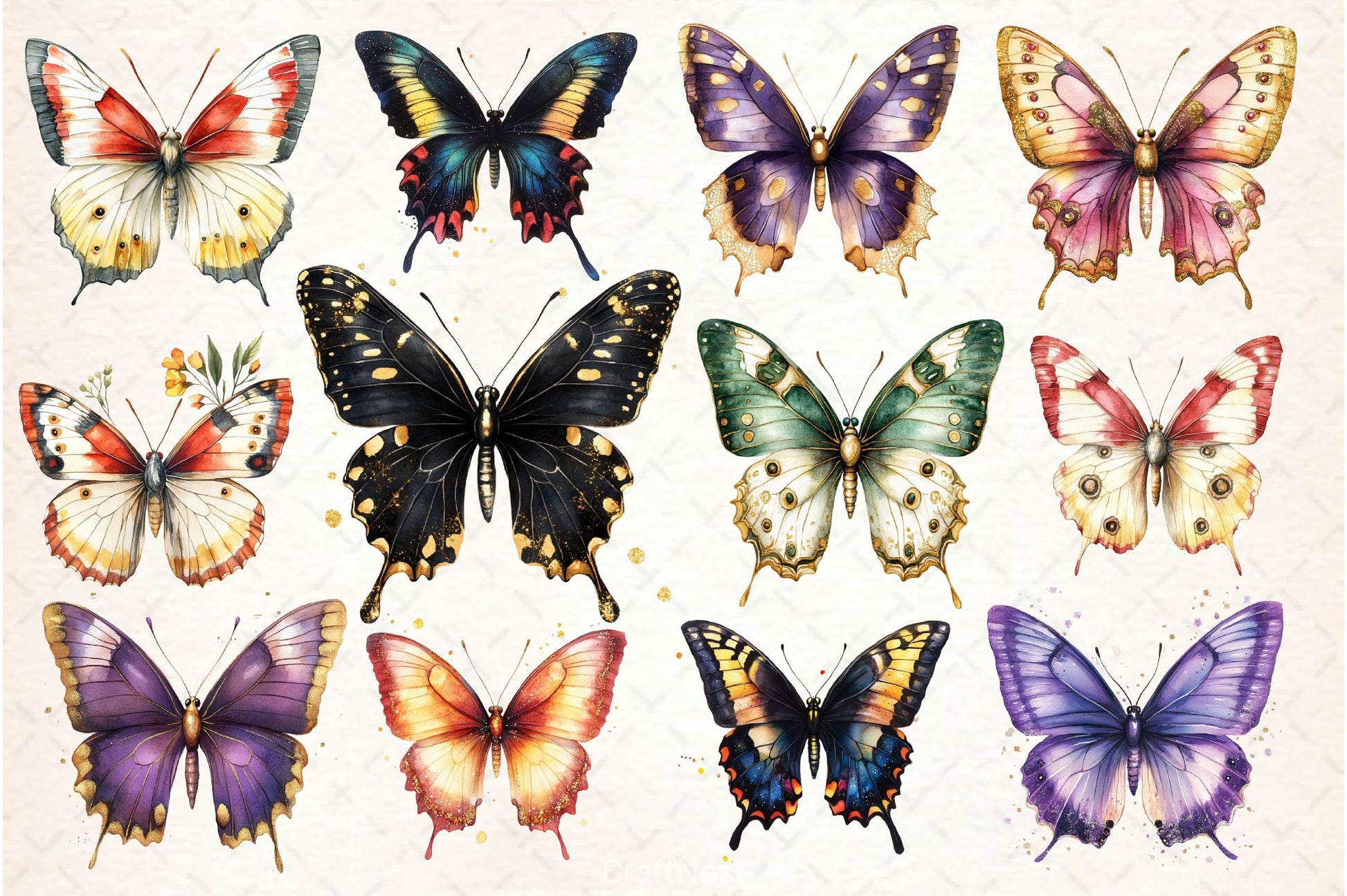 Glitter Butterfly Clipart Bundle 5 - CraftNest - Digital Crafting and Art