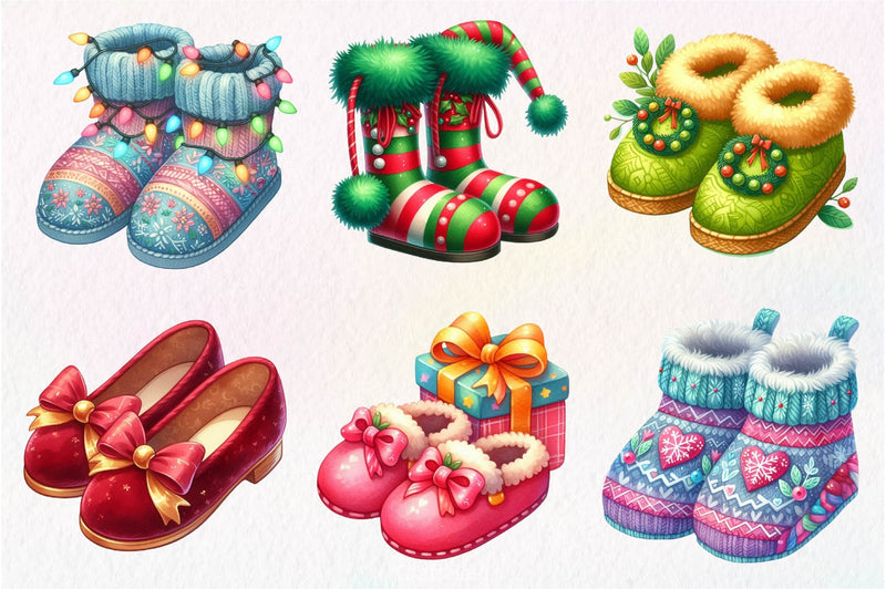 Christmas Slipper Clipart Bundle - CraftNest - Digital Crafting and Art