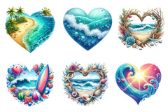 Heart Beach Frame Clipart Bundle 1 - CraftNest - Digital Crafting and Art