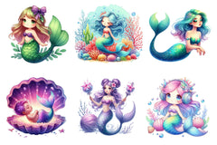 Magical Mermaid Clipart Bundle 2 - CraftNest - Digital Crafting and Art