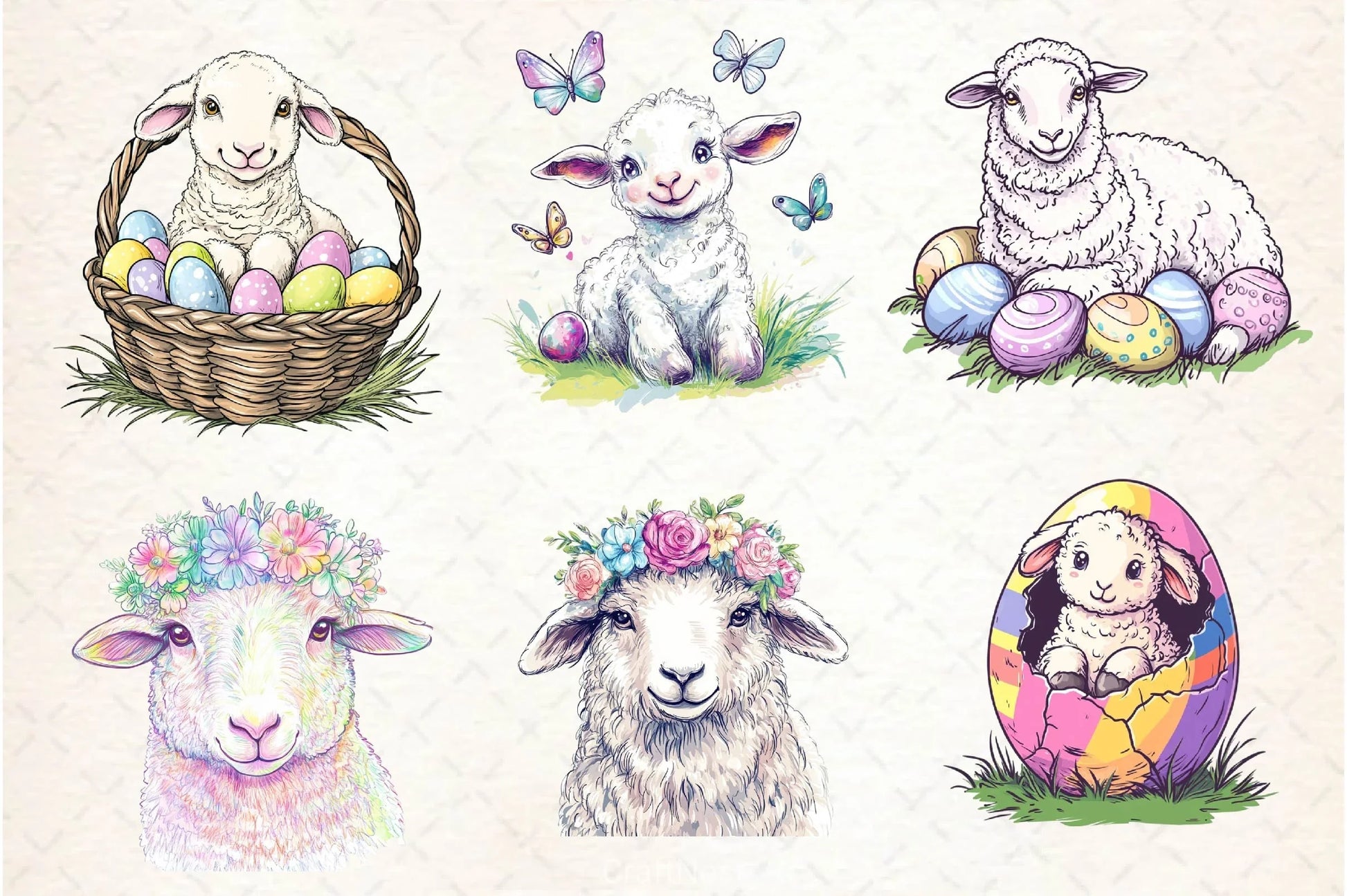 Sheep Easter Clipart Bundle - CraftNest - Digital Crafting and Art