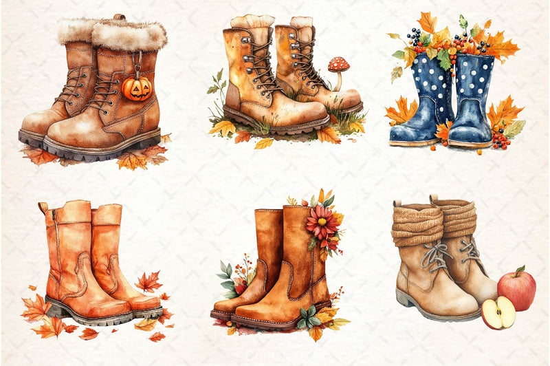 Autumn Boots Clipart Bundle 2 - CraftNest - Digital Crafting and Art
