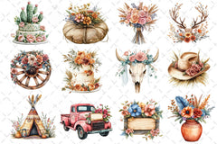 Western Boho Wedding Clipart Bundle 3 - CraftNest - Digital Crafting and Art