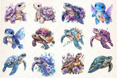 Beautiful Sea Turtles Clipart Bundle 2 - CraftNest - Digital Crafting and Art